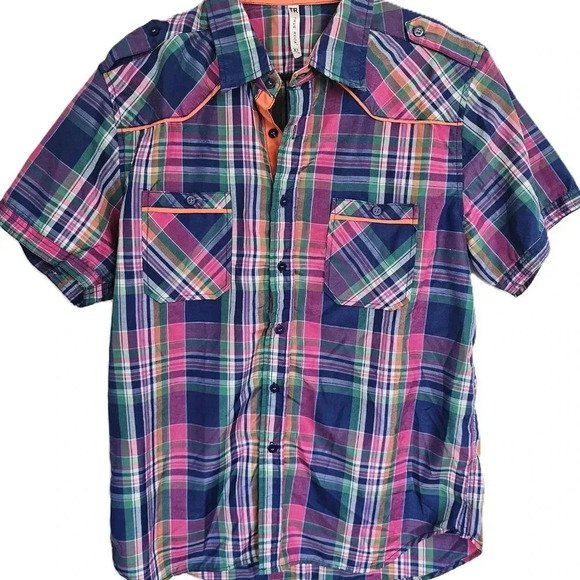 True Rock Men's Ace Slim Fit Plaid Button-Down Shirt XL - Picture 2 of 7